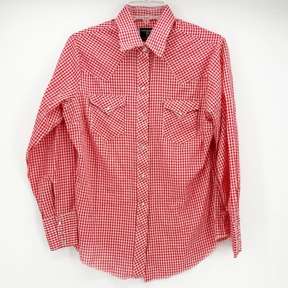 Dickson Jenkins Other - Dickson Jenkins Pearl Snap Red Gingham Plaid Shirt Western 14/36 Men's